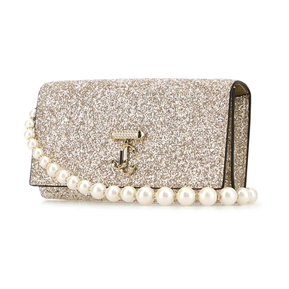 Jimmy Choo Stijlvolle Avenue Portemonnee met Versierde Stof Gray Dames