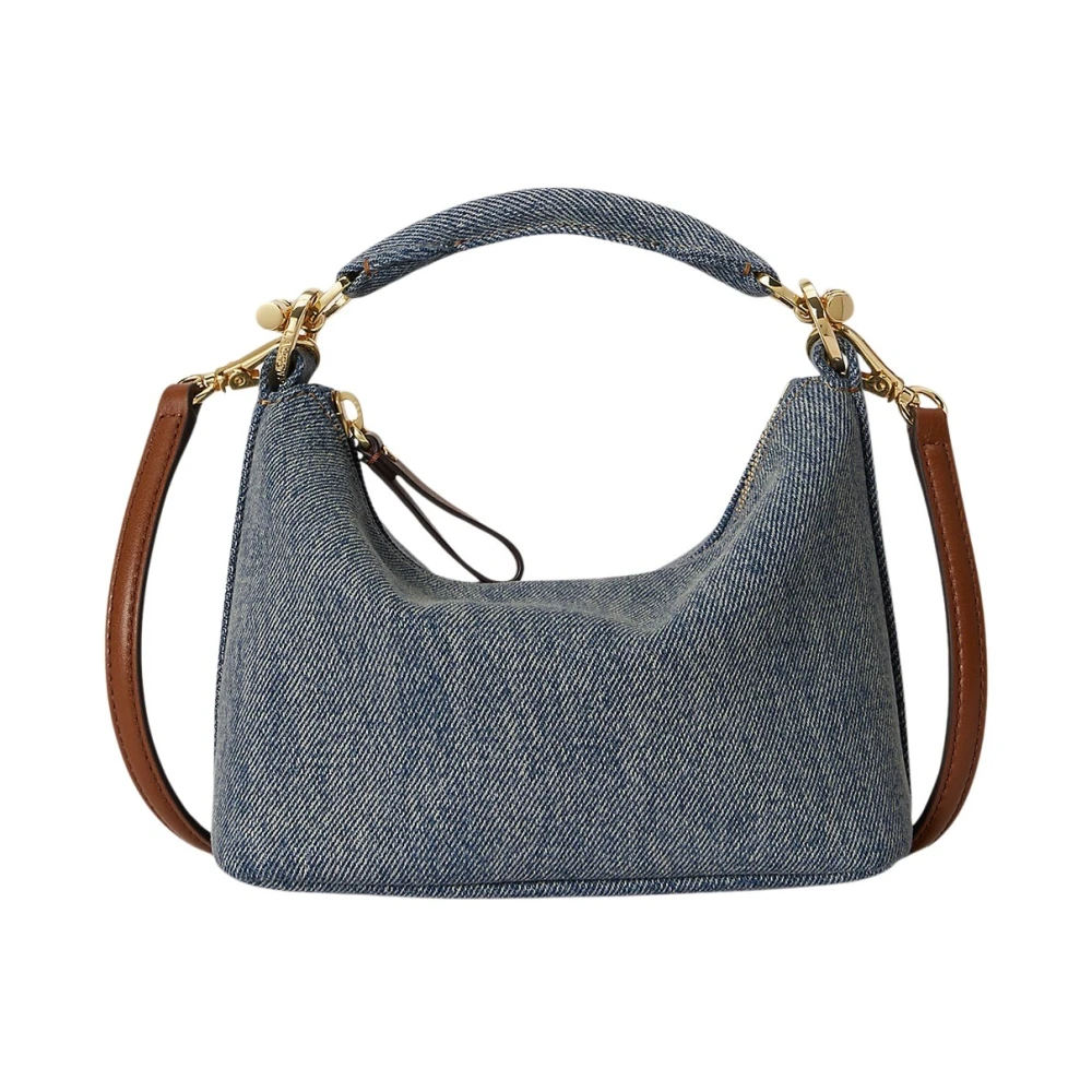 Ralph Lauren Blå Blke Mini Axelremsväska Liten