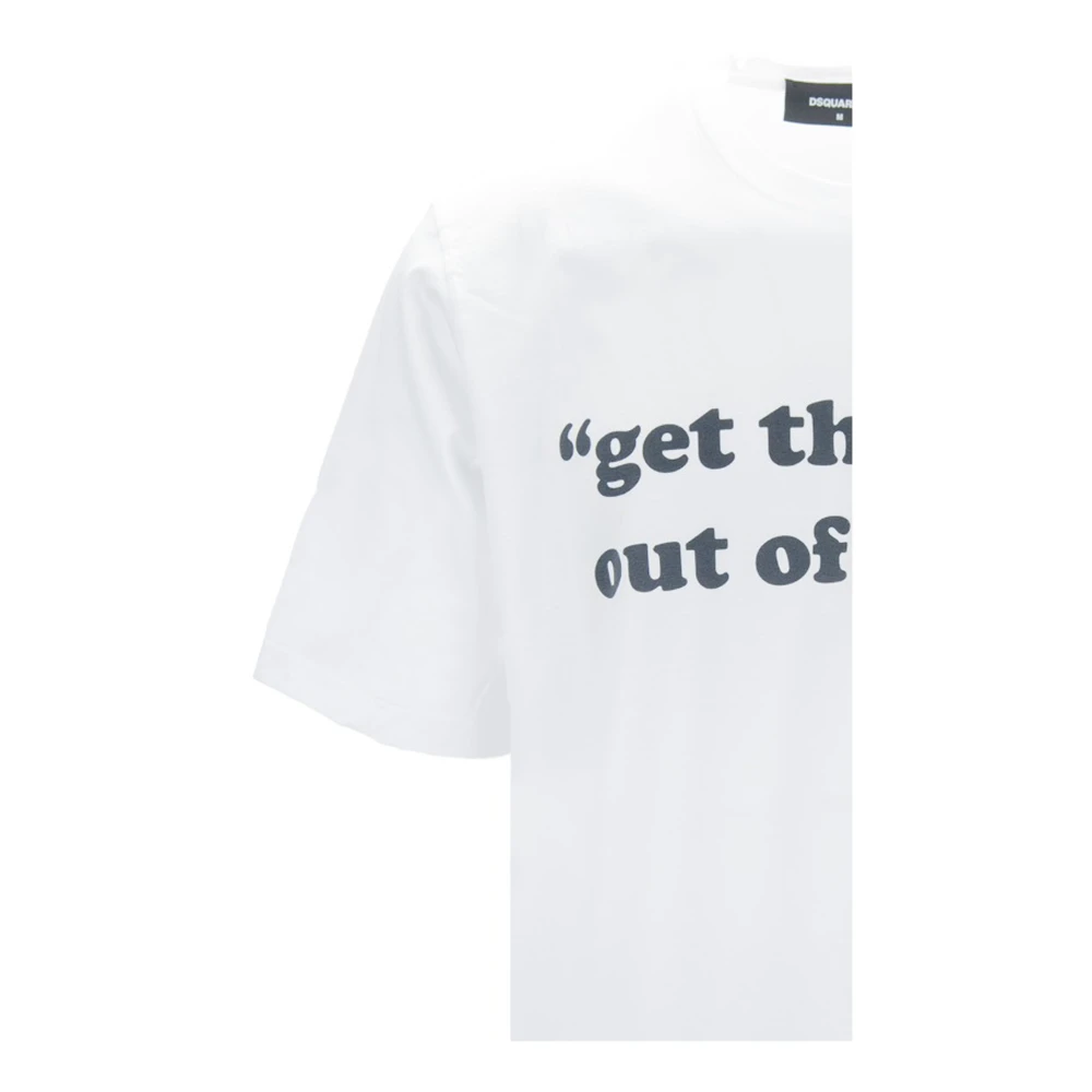 Dsquared2 Heren Grafische Print Katoenen T-shirt White Heren