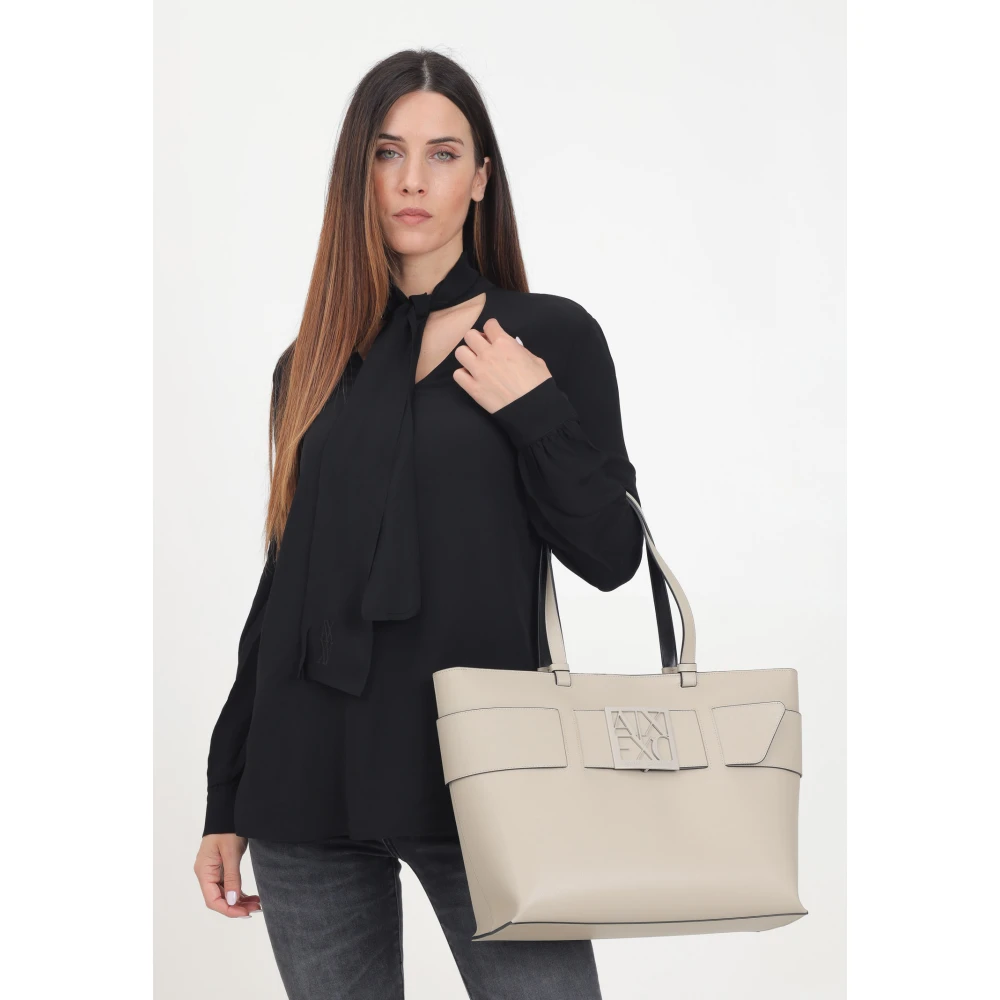 Armani Exchange Zwarte damesblouse met borduurwerk Black Dames