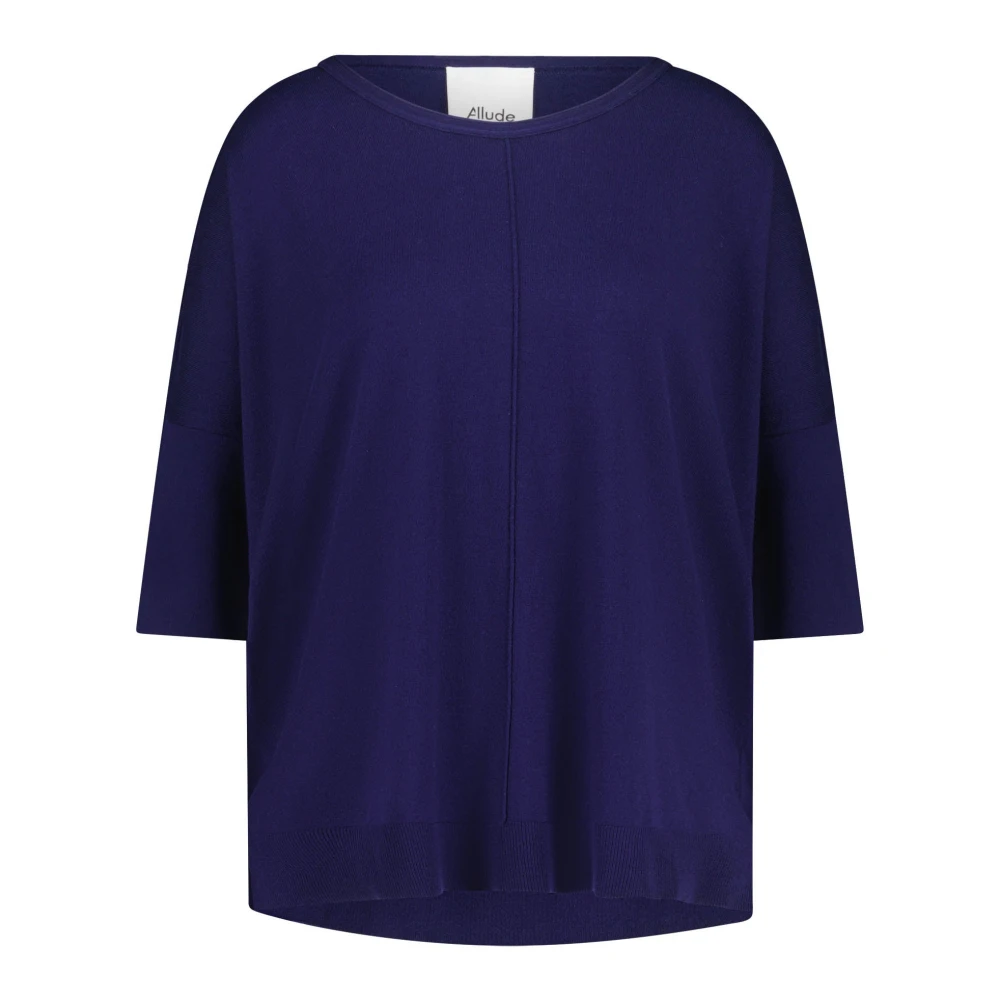 Allude Round-neck Knitwear Blue Dames