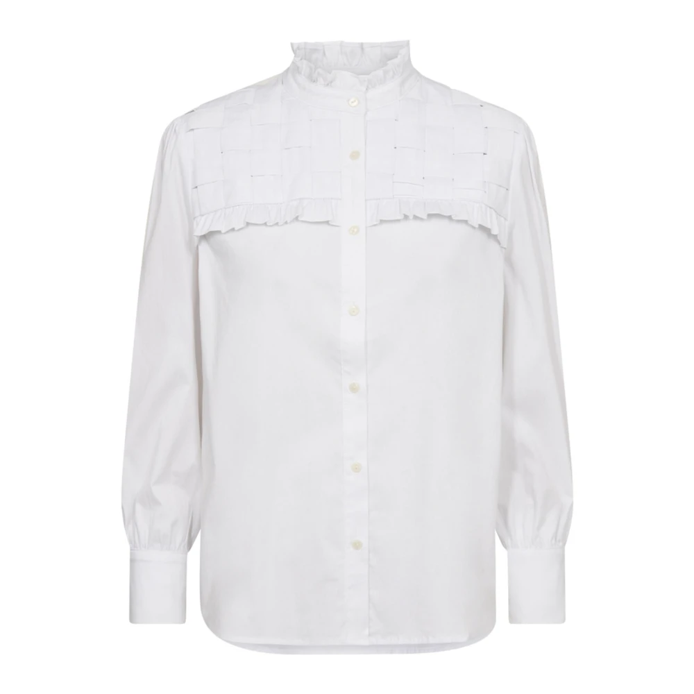 Co'Couture Elegante Crisp Braid Shirt Blouse Wit White Dames