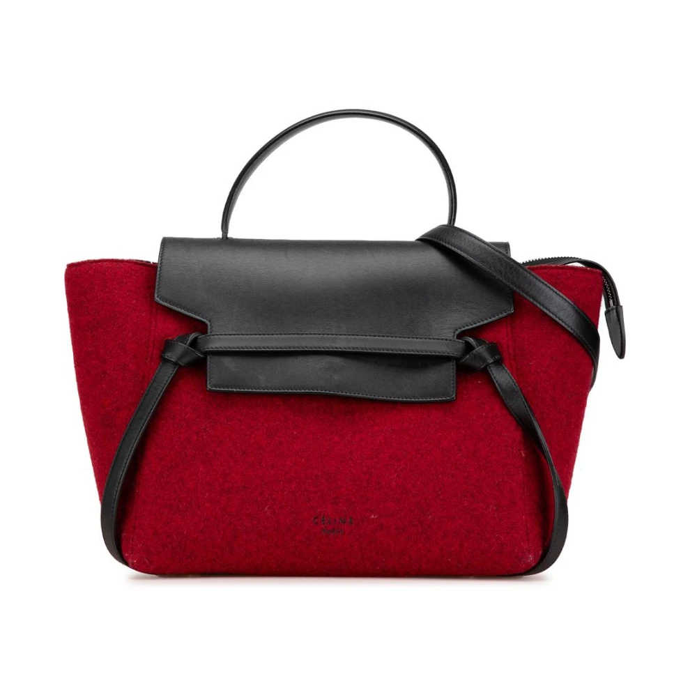 Celine Vintage Women's Red Pre-Owned Structu Handbag