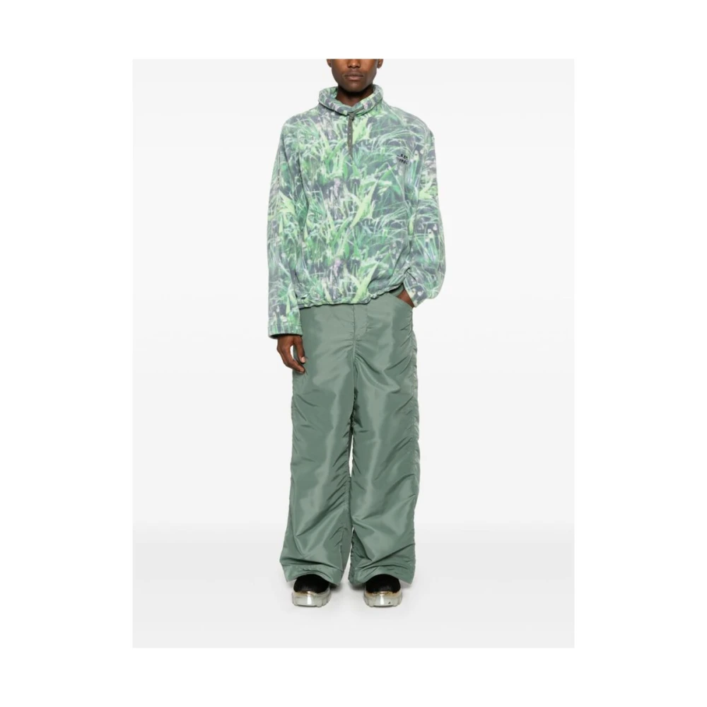 Sacai Groen Twill Weefsel Afneembare Taille Riem Green Heren