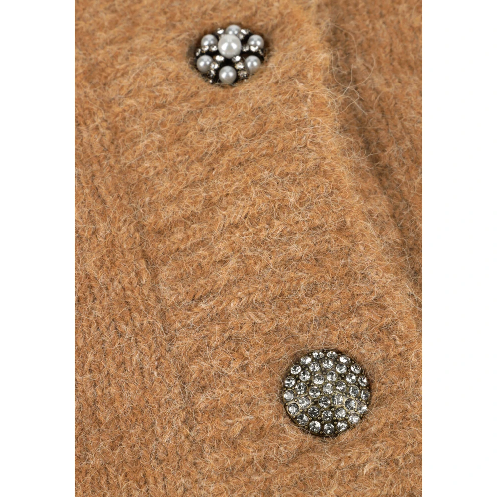 Summum Woman Bruine Cardigan Fancy Buttons Gezellig Brown Dames