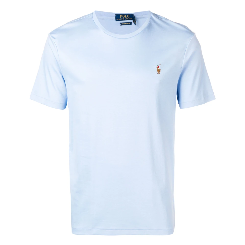 Polo Ralph Lauren Geborduurde Slim Fit Katoenen T-shirt Blue Heren