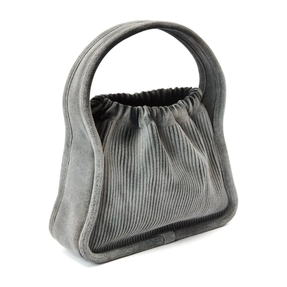 alexander wang Grijze Katoenmix Geribbelde Gebreide Tas Gray Dames