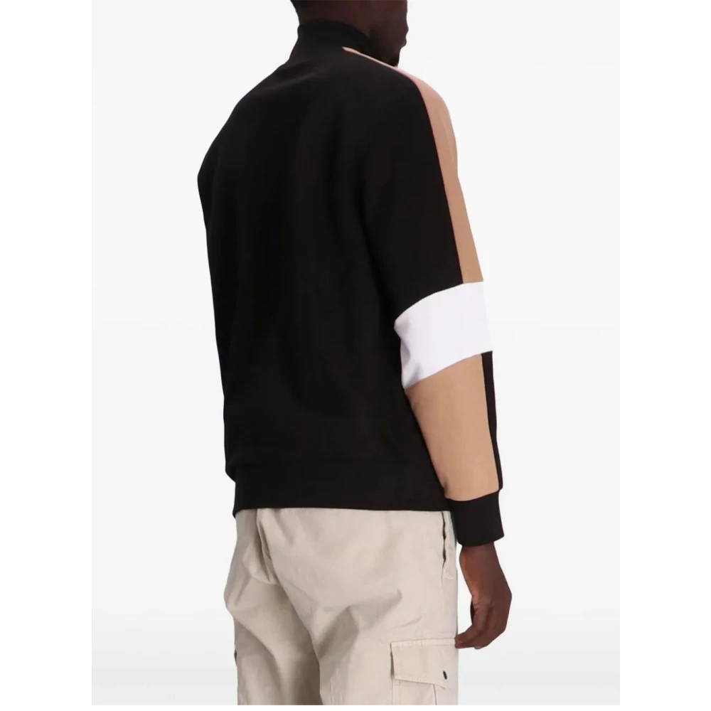 Hugo Boss Zip-Through Sweatshirt voor Mannen Black Heren