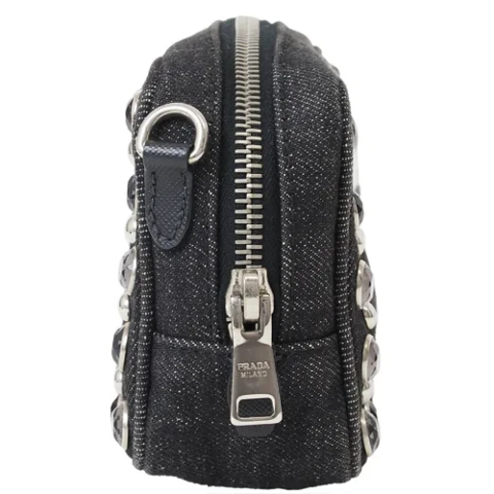 Prada Vintage Pre-owned Cotton prada-bags Black Dames