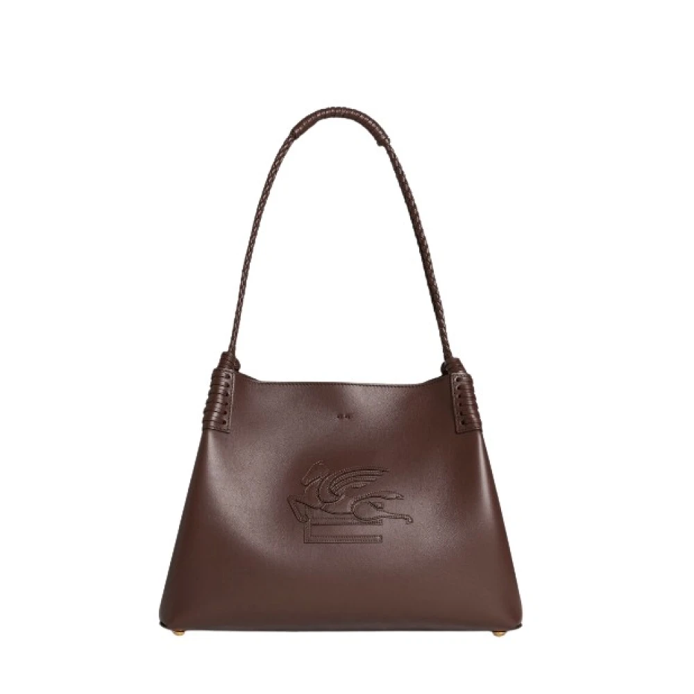 ETRO Kleine Libra Leren Winkel Tas Brown Dames