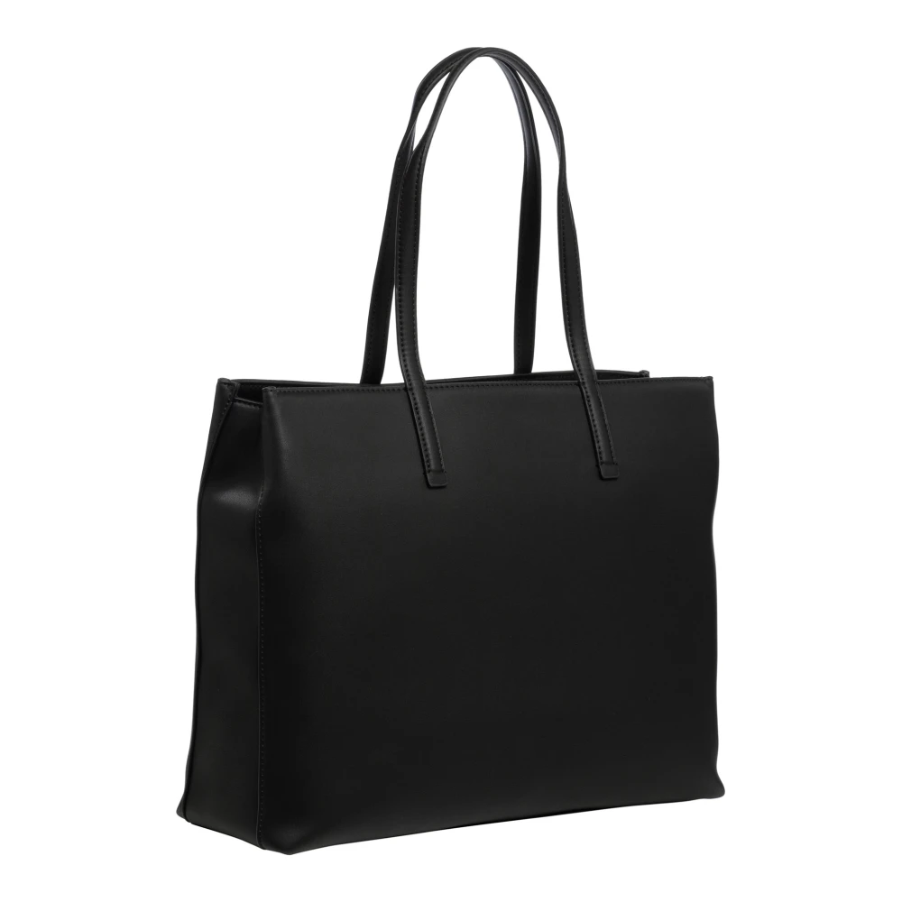 Calvin Klein Logo Charm Tote Bag met Magneetsluiting Black Dames