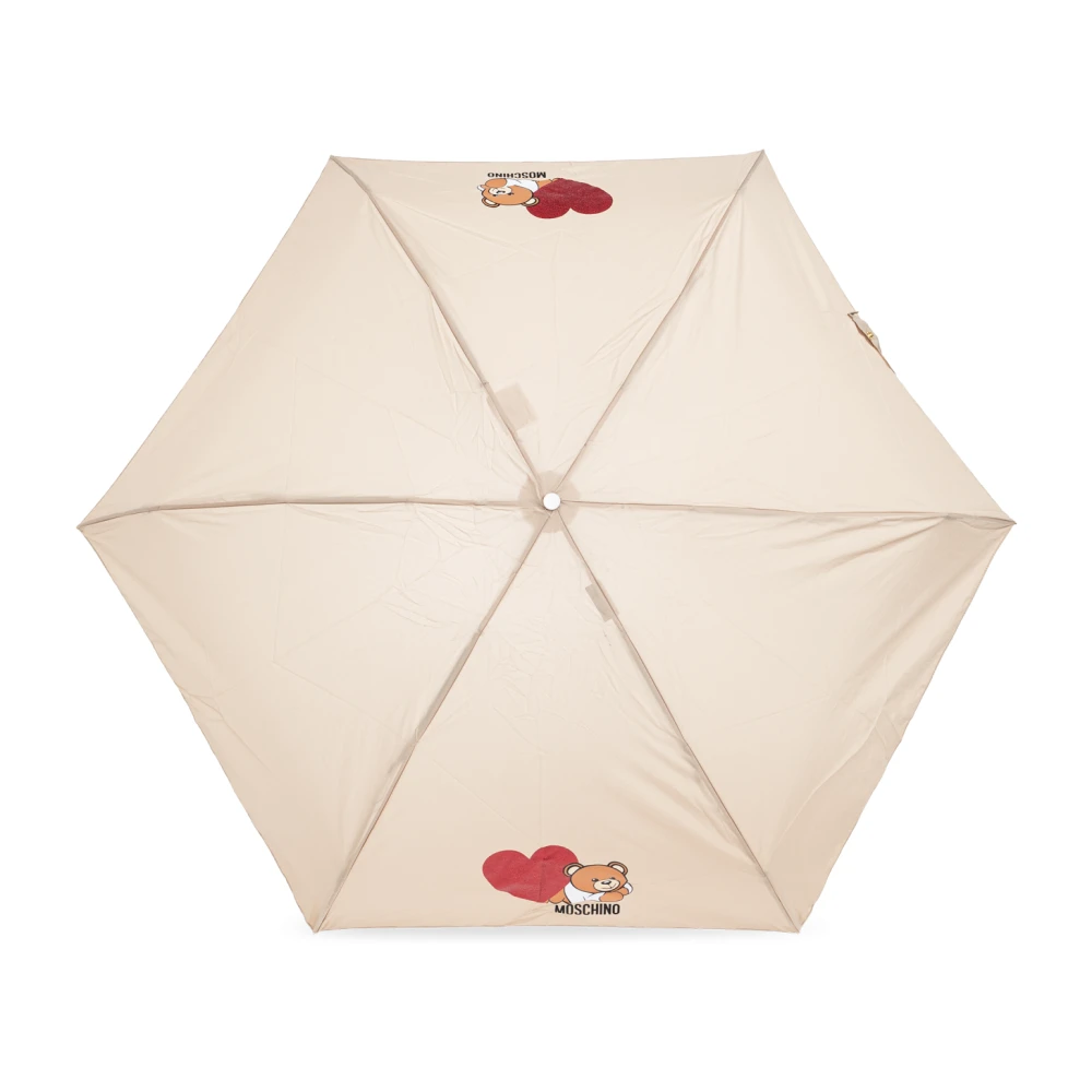 Moschino Paraplu met logo Beige Unisex