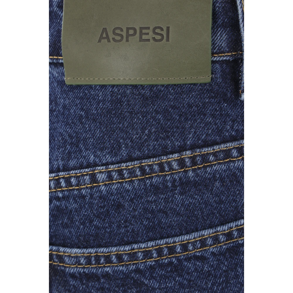 Aspesi Wijde Pijp Donkerblauwe Katoenen Denim Jeans Blue Dames