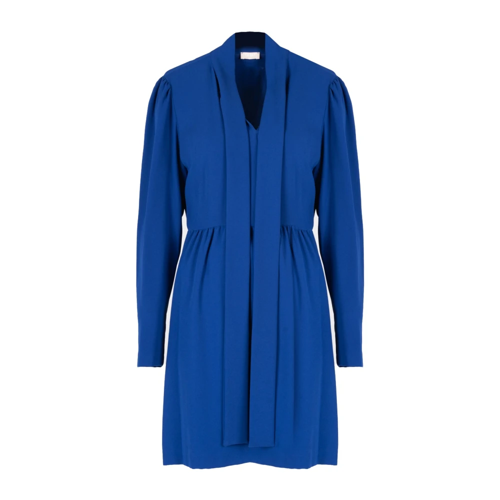 Liu Jo Elegante Mini Jurk met Striknek Blue Dames