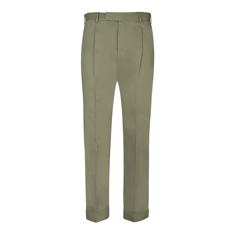 Pt Torino Men's Green Cotton Straight Leg Trousers - Suit Trousers - Xl - Trousers