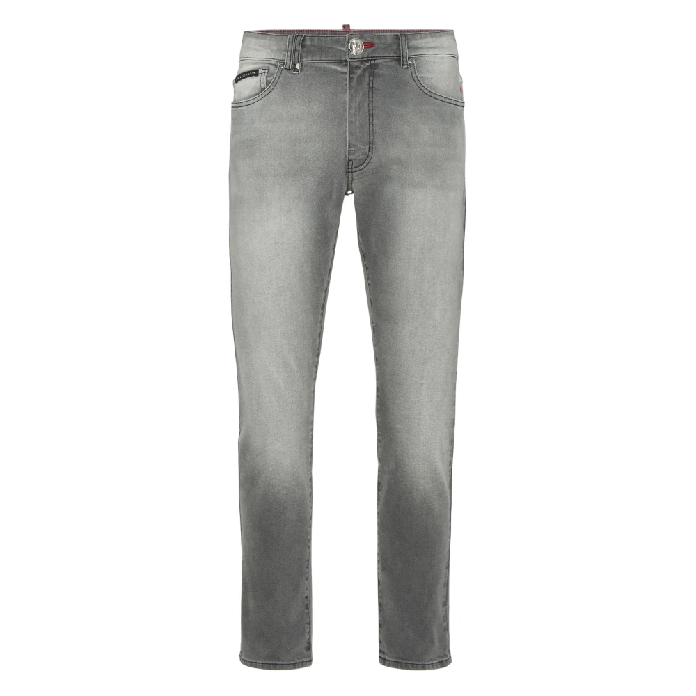 Philipp Plein Men's Gray Slim Fit Jeans, W34, Skinny Jeans