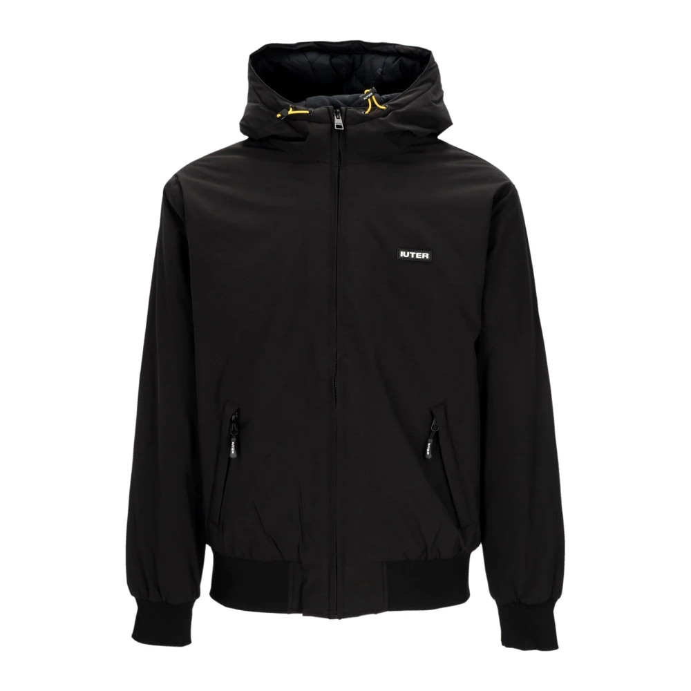 Iuter Zwarte Shield Jas Gewatteerd Hoge Hals Black Heren
