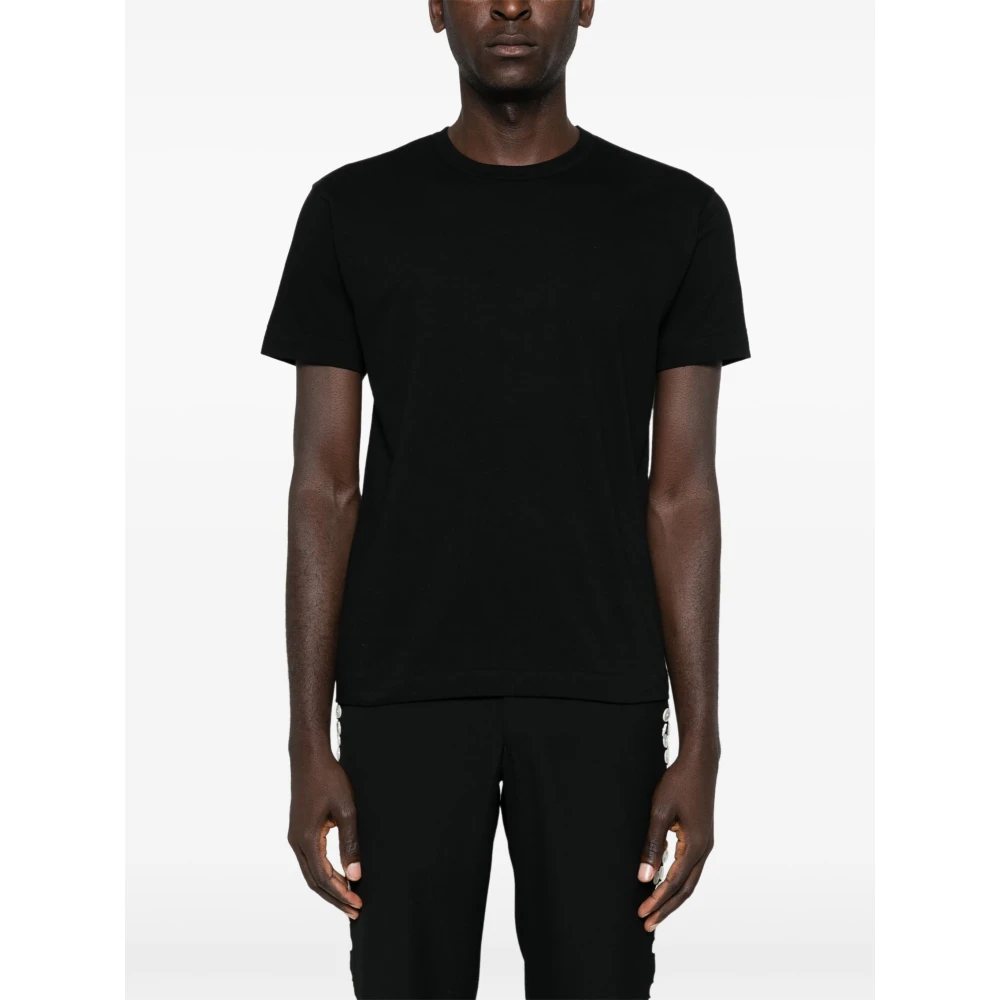 Comme des Garçons Play Rode Gebreide T-Shirt met Embleem Black Heren