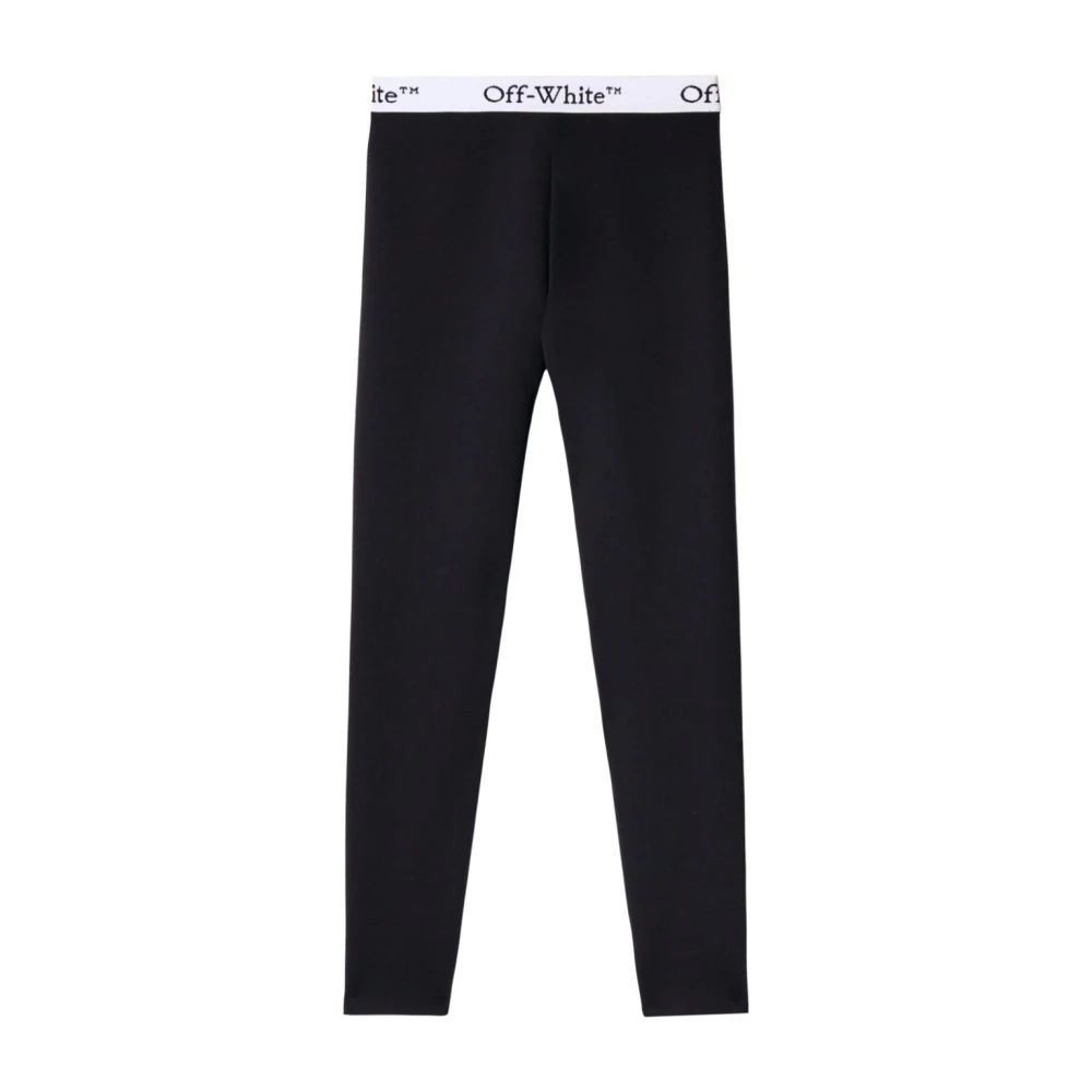 Off White Zwarte Stretchbroek Elastische Tailleband Black Dames