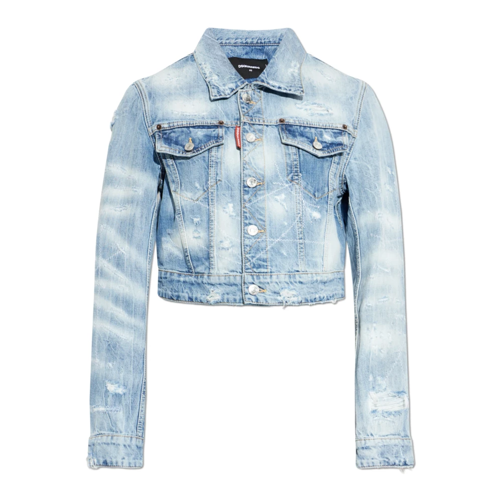 Dsquared2 Women's Blue Vintage-Effect Denim Jacket