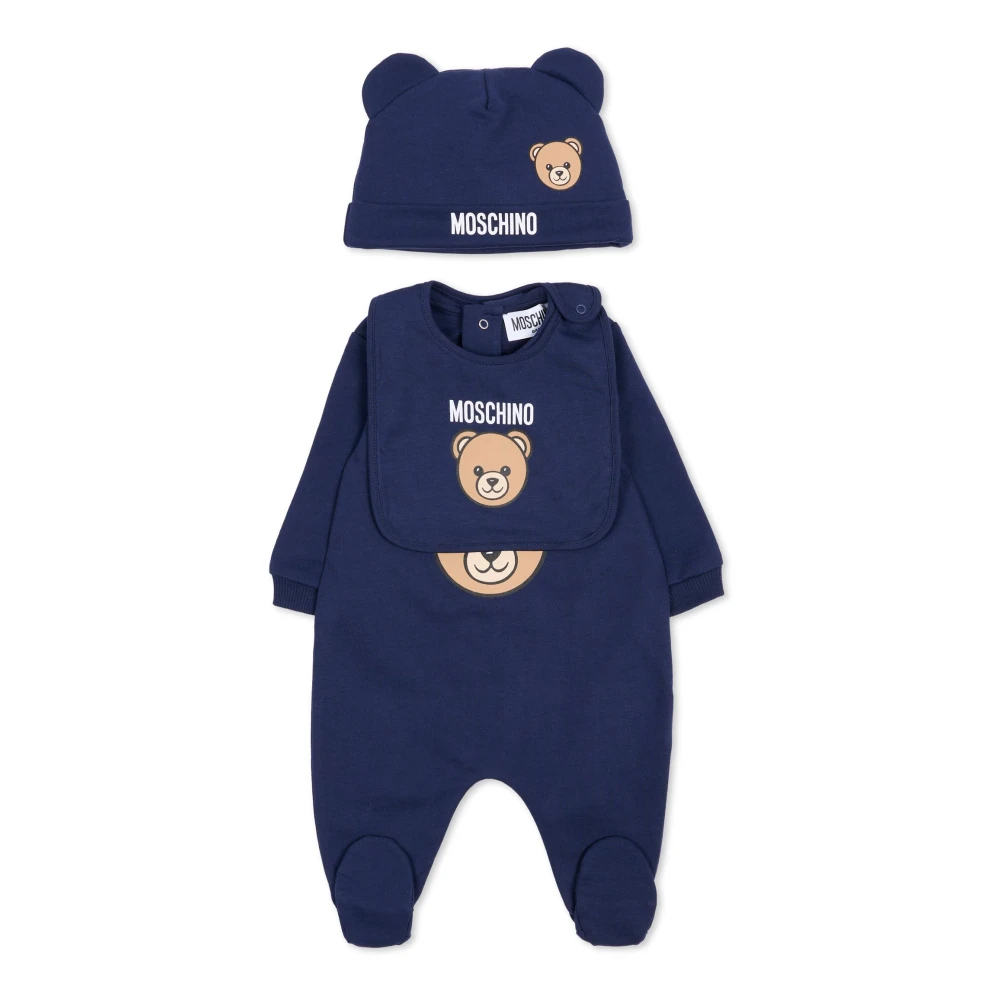 Moschino Unisex Blauw Teddy Bear Babygrow Set