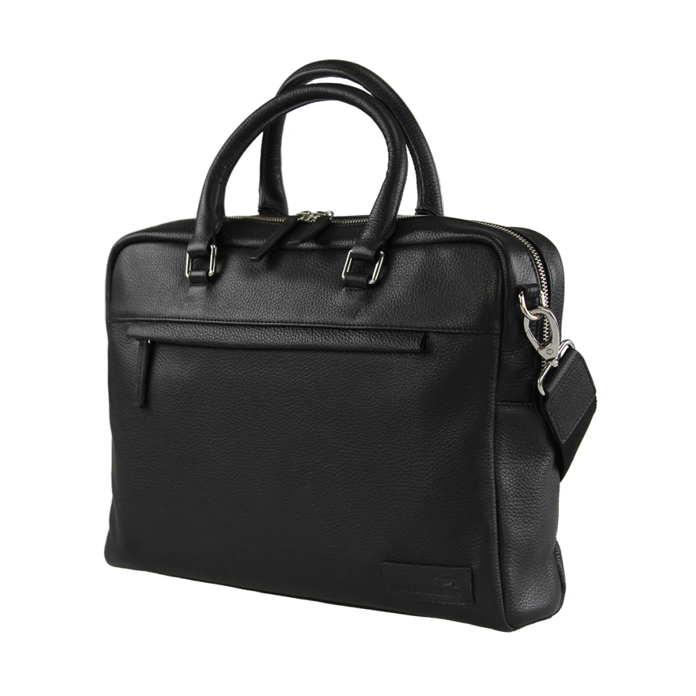 Harmont & Blaine Leren Aktetas Professionele Stijl Black Heren