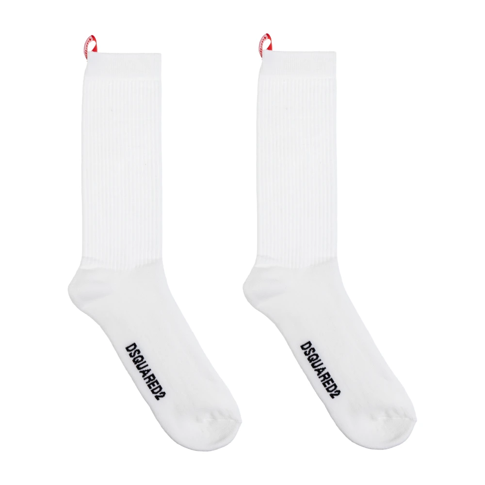 Dsquared2 Katoenen sokken met logo White Heren