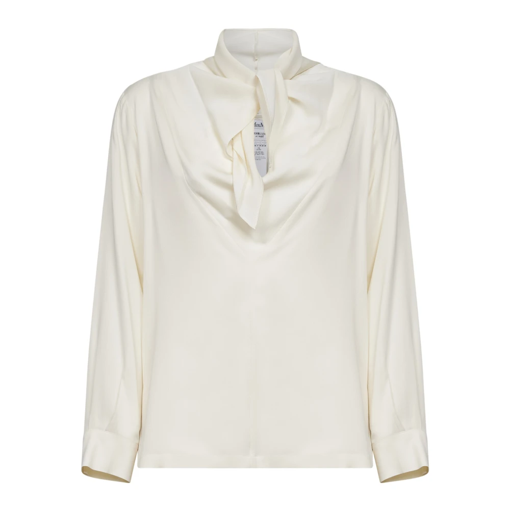 Max Mara Women's Beige Blouses, Xs, Badia Silk Charmeuse Blouse