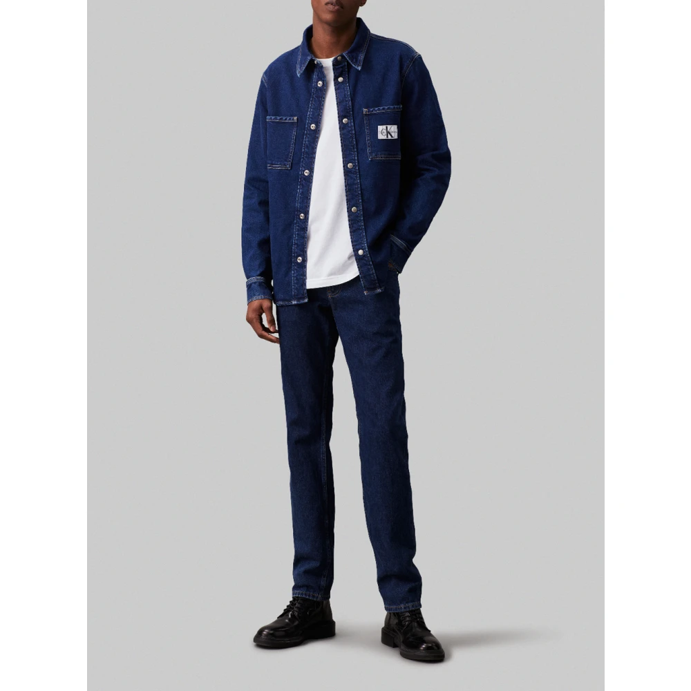 Calvin Klein Denim Logo Zak Shirt Blue Heren