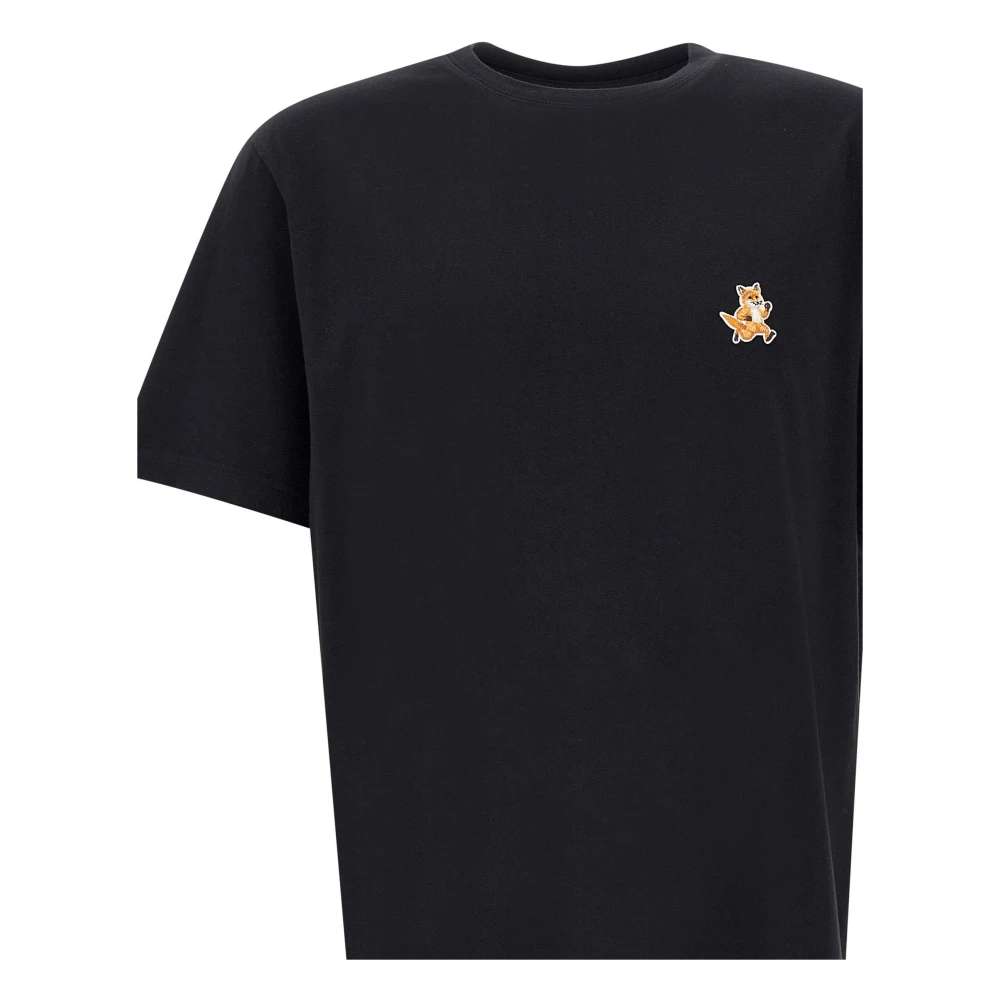 Maison Kitsuné Zwarte Fox Logo T-shirt Black Heren