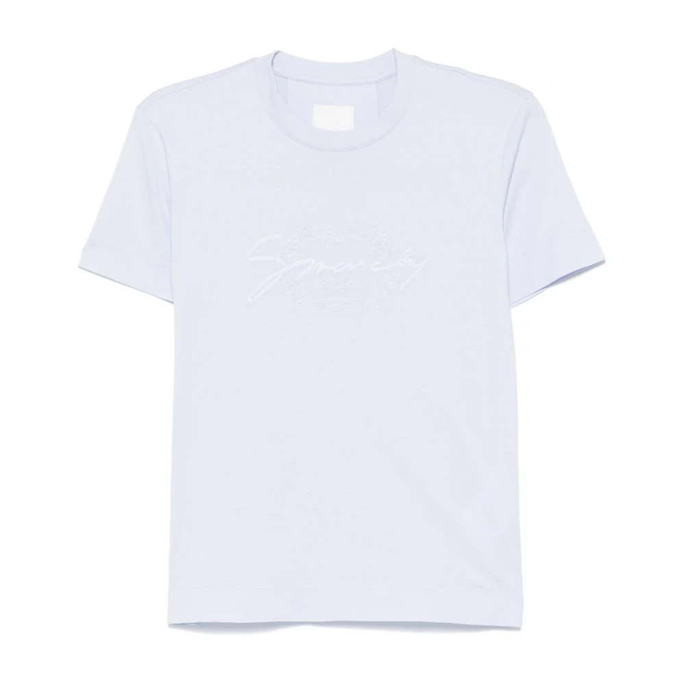 Givenchy Blå Broderad Logotyp Bomulls T-Shirt