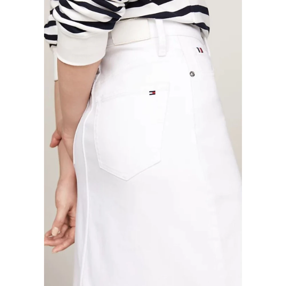 Tommy Hilfiger Denim A-Line Rok in Wit White Dames