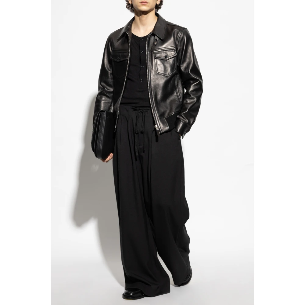 Tom Ford Leren jas Black Heren