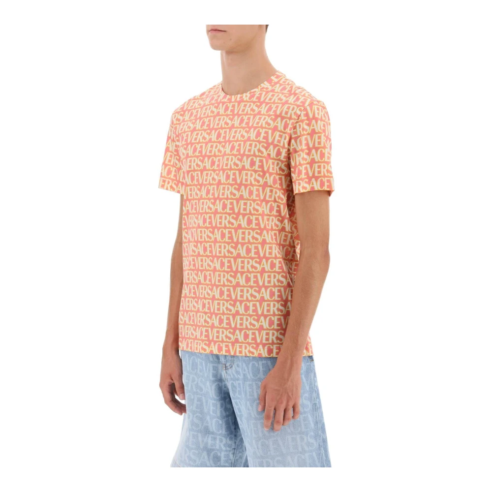 Versace Allover Print Crew-neck T-Shirt Multicolor Heren