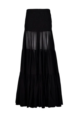 Elegant Silke Ruffled Maxi Kjol