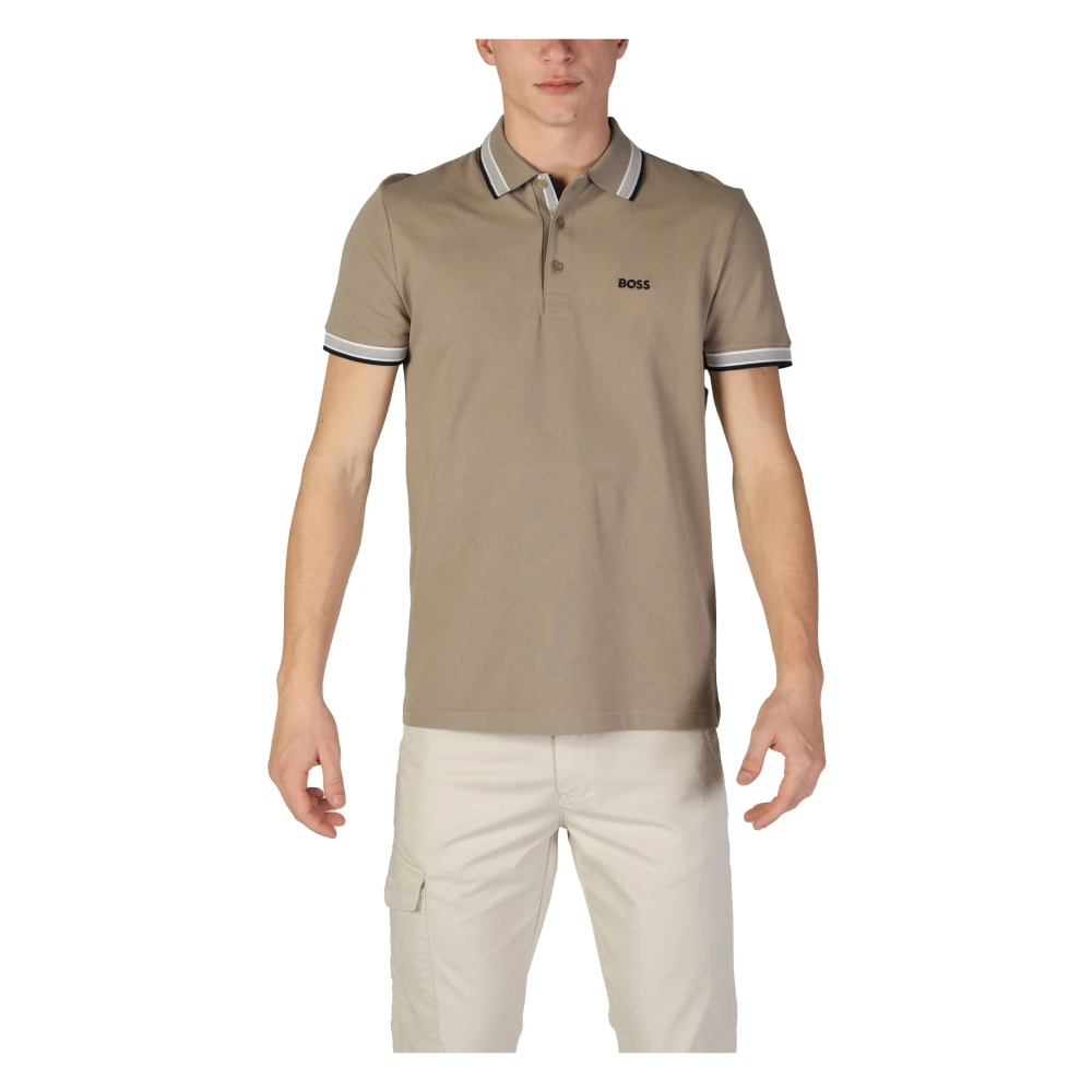 Hugo Boss Bruine Effen Katoenen Poloshirt Brown Heren