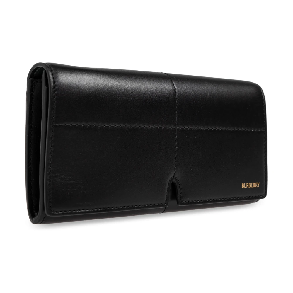 Burberry Leren portemonnee met logo Black Dames
