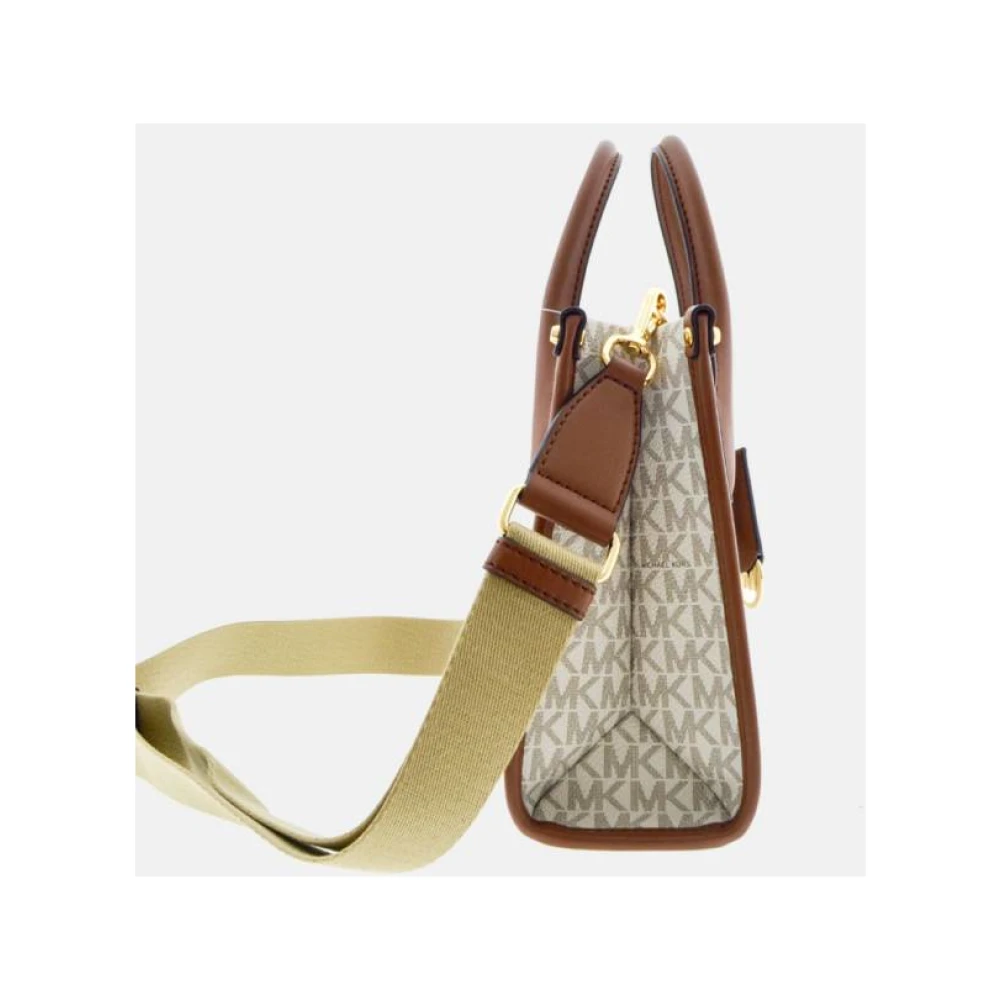 Michael Kors Vanilla Shoppingtas Mirella met Gouden Slot White Dames