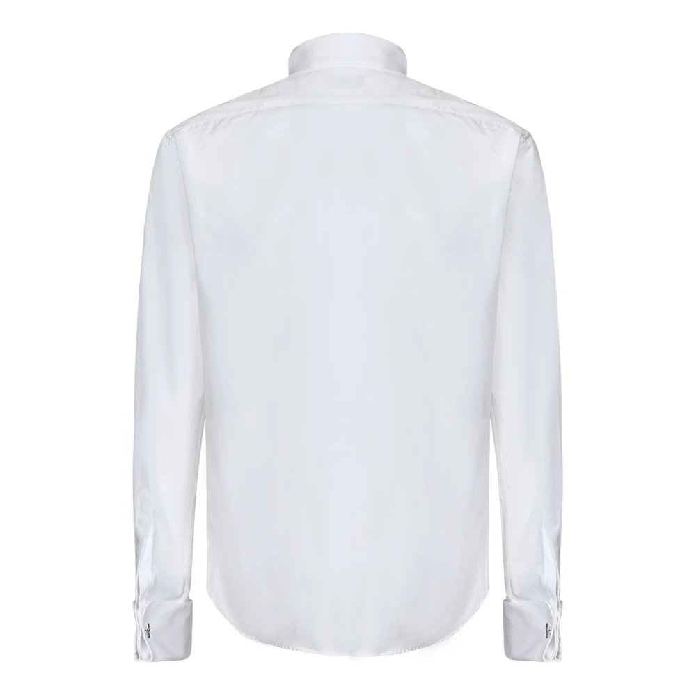 Emporio Armani Witte Gestreepte Plastron Smokingoverhemd White Heren