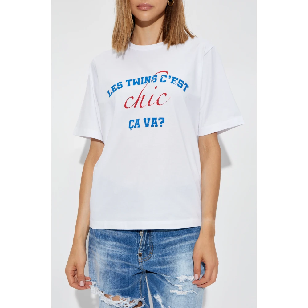 Dsquared2 T-shirt met print White Dames