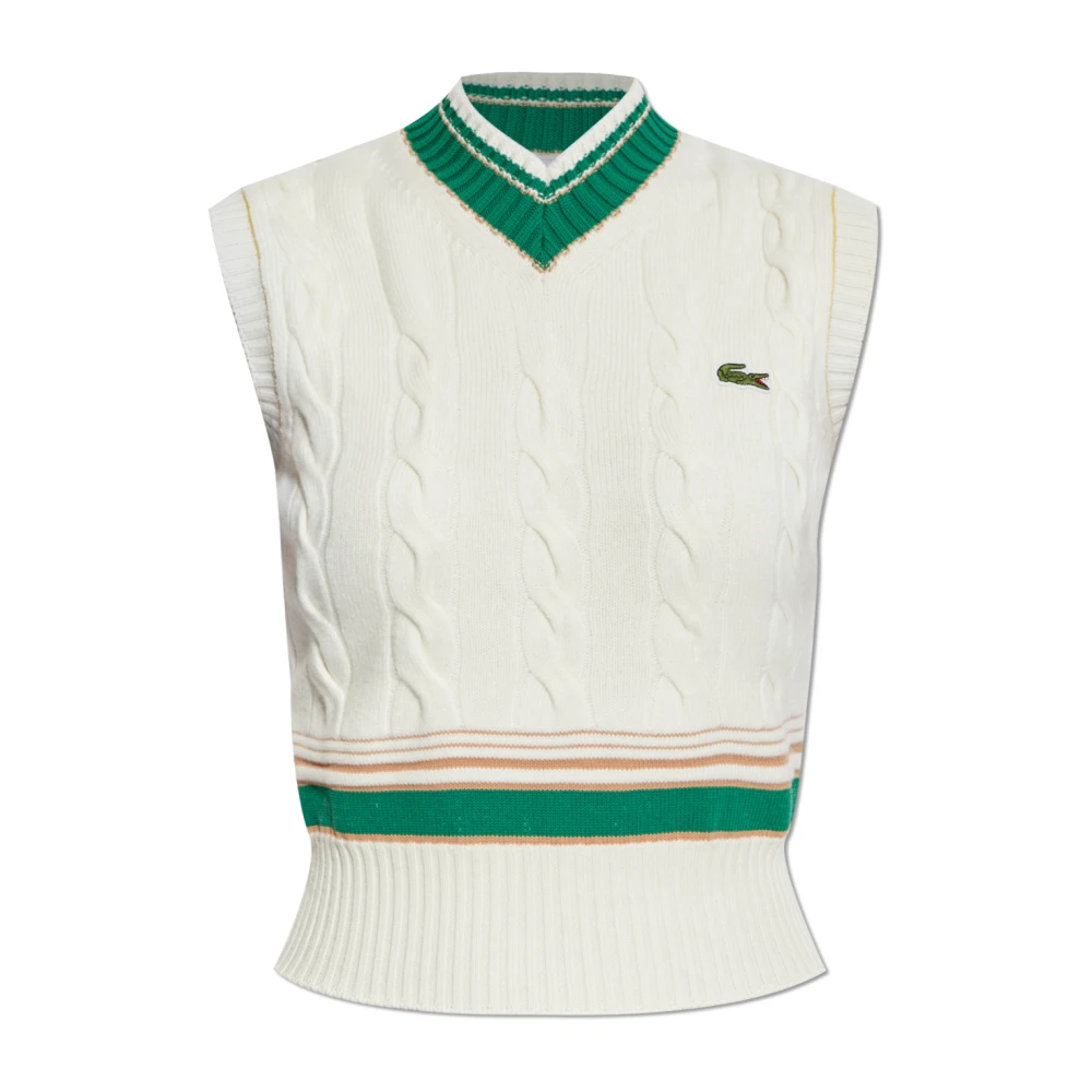 Lacoste Wollen vest Beige Dames