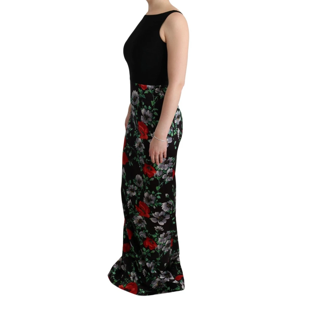 Dolce & Gabbana Multicolor Bloemenprint Sheath Jurk Black Dames