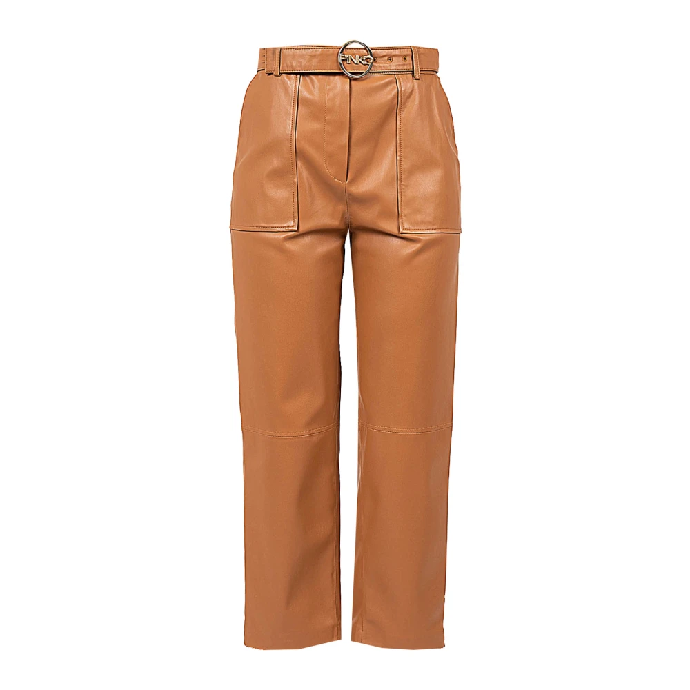 Pinko - Pantalons en cuir - Brun -