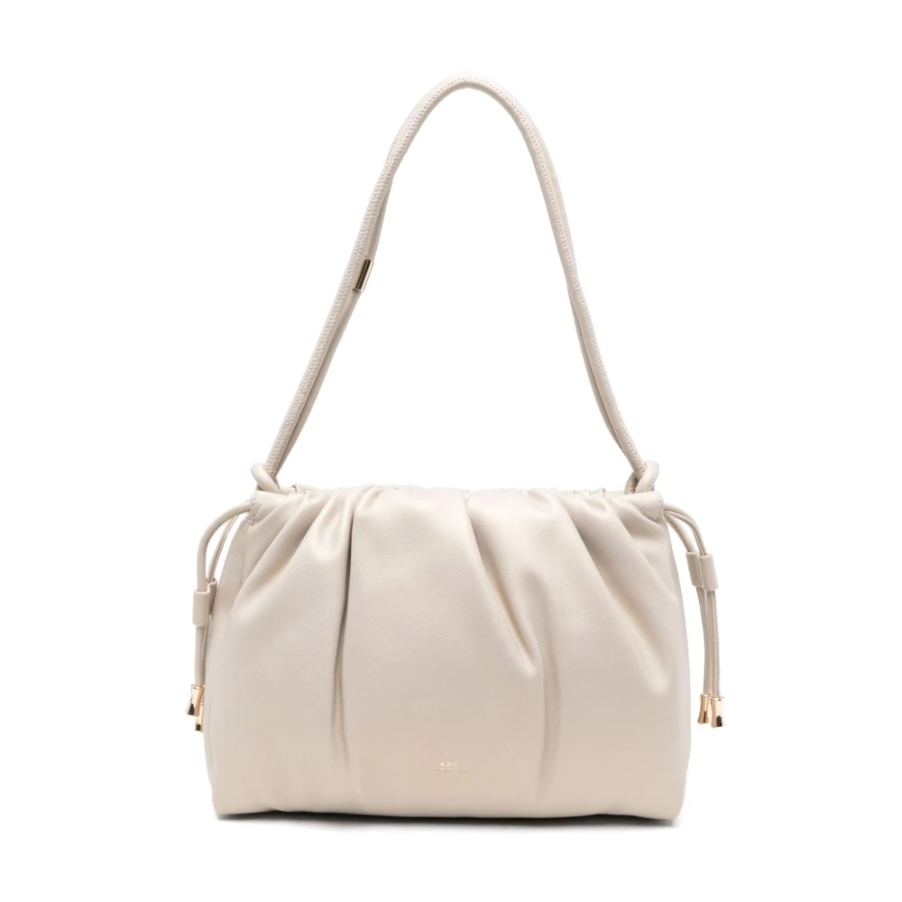 A.p.c. Witte schoudertas met trekkoordsluiting White Dames