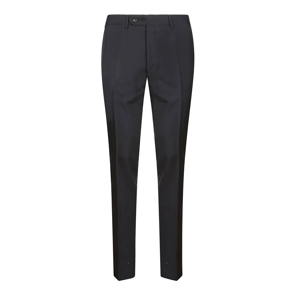 Canali Wollen flanellen zakelijke broek Blue Heren