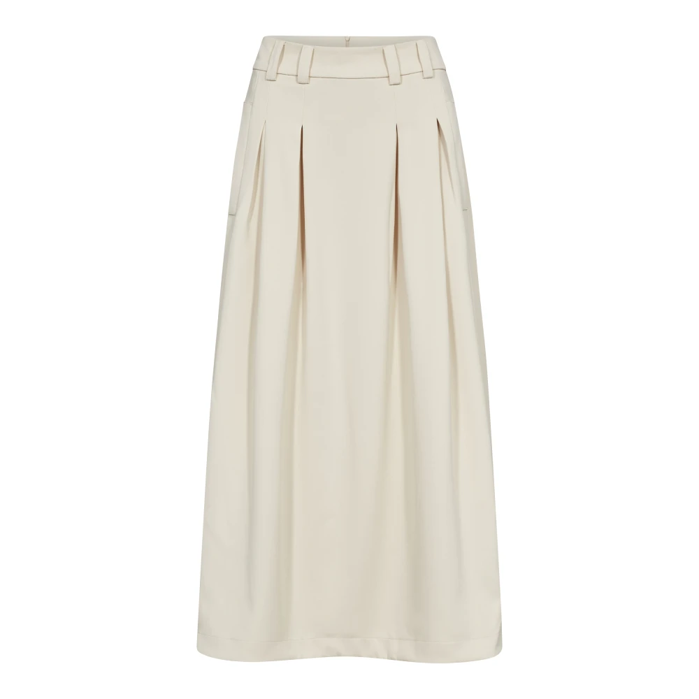 Co'Couture Plooirok Offwhite Lange Rok White Dames