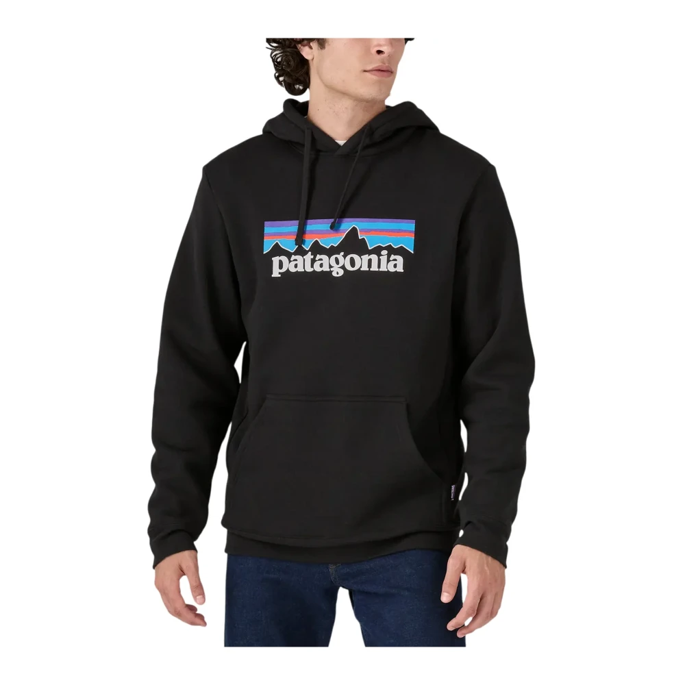 Patagonia Black Long Sleeve Training Tops, Male, Xl, P-6 Logo Uprisal Hoody