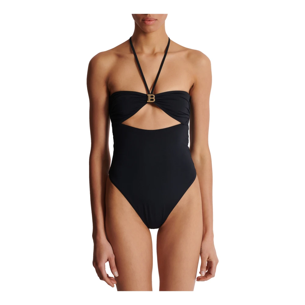 Balmain Badpak met uitsnijding Black Dames