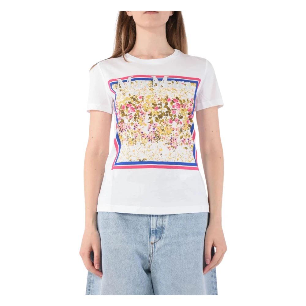 Max Mara Kleurrijke Print Wit T-shirt Vrouwen Multicolor Dames