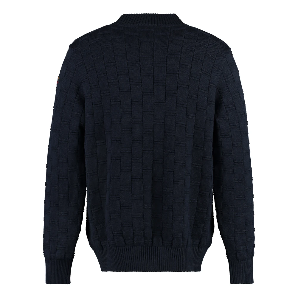 PAUL & SHARK Geribbelde wollen trui Blue Heren